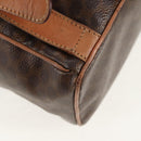 CELINE Macadam Canvas Backpack PVC Leather Brown Gold Auth bs31713-16