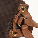 CELINE Macadam Canvas Backpack PVC Leather Brown Gold Auth bs31713-18