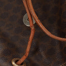 CELINE Macadam Canvas Backpack PVC Leather Brown Gold Auth bs31713-22