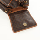 CELINE Macadam Canvas Backpack PVC Leather Brown Gold Auth bs31713-23