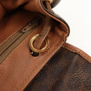 CELINE Macadam Canvas Backpack PVC Leather Brown Gold Auth bs31713-26