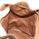 CELINE Macadam Canvas Backpack PVC Leather Brown Gold Auth bs31713-28