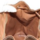 CELINE Macadam Canvas Backpack PVC Leather Brown Gold Auth bs31713-29