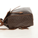CELINE Macadam Canvas Backpack PVC Leather Brown Gold Auth bs31713-4