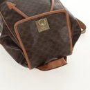 CELINE Macadam Canvas Backpack PVC Leather Brown Gold Auth bs31713-6