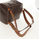 CELINE Macadam Canvas Backpack PVC Leather Brown Gold Auth bs31713-9