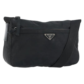 PRADA Shoulder Bag Nylon Black Silver Auth bs31714