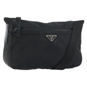 PRADA Shoulder Bag Nylon Black Silver Auth bs31714