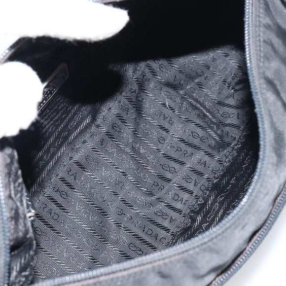 PRADA Shoulder Bag Nylon Black Silver Auth bs31714