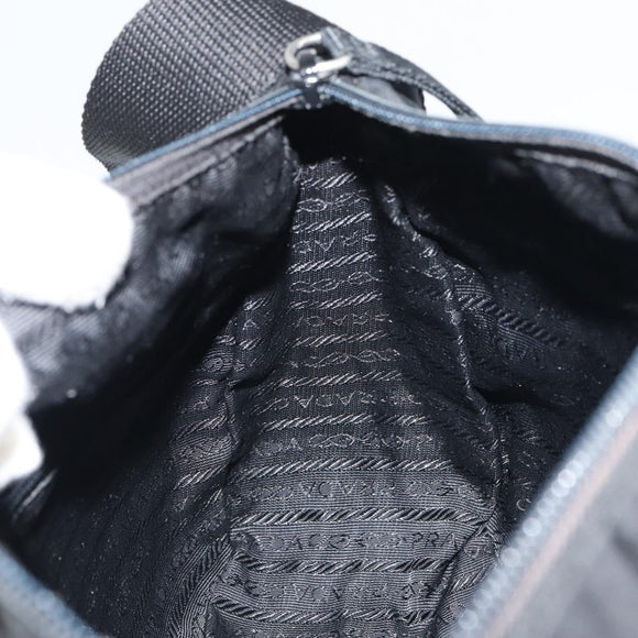 PRADA Shoulder Bag Nylon Black Silver Auth bs31714