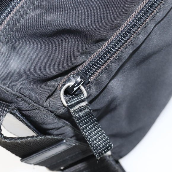 PRADA Shoulder Bag Nylon Black Silver Auth bs31714