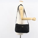 PRADA Shoulder Bag Nylon Black Silver Auth bs31714-25