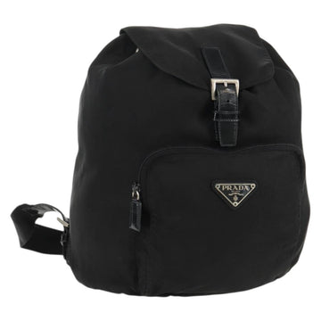 PRADA Backpack Nylon Black Silver Auth bs31715