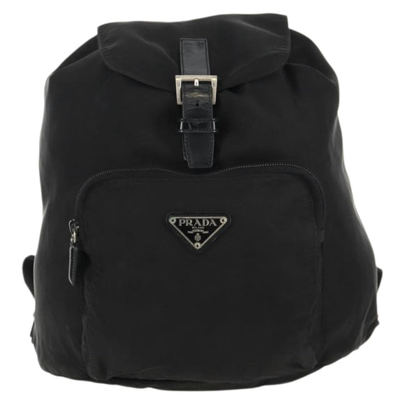 PRADA Backpack Nylon Black Silver Auth bs31715