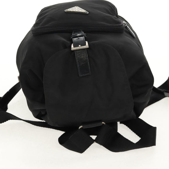 PRADA Backpack Nylon Black Silver Auth bs31715