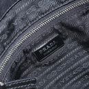 PRADA Shoulder Bag Nylon Leather Black Silver Auth bs31716-16