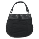 PRADA Shoulder Bag Nylon Leather Black Silver Auth bs31716-2