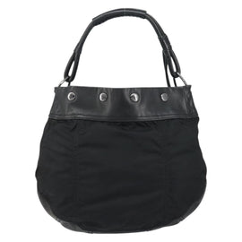 PRADA Shoulder Bag Nylon Leather Black Silver Auth bs31716 - 0