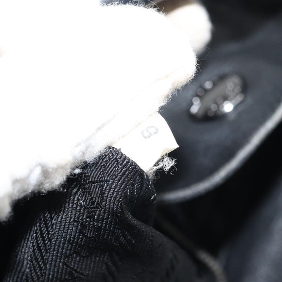 PRADA Shoulder Bag Nylon Leather Black Silver Auth bs31716