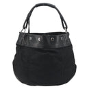 PRADA Shoulder Bag Nylon Leather Black Silver Auth bs31716-3