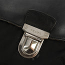 PRADA Business Bag Nylon Leather Black Silver Auth bs31717-15