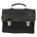 PRADA Business Bag Nylon Leather Black Silver Auth bs31717-2