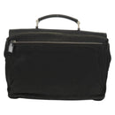 PRADA Business Bag Nylon Leather Black Silver Auth bs31717-3