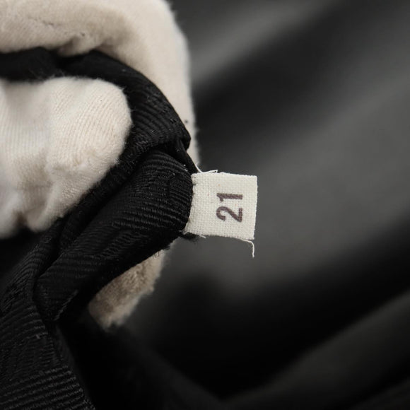 PRADA Business Bag Nylon Leather Black Silver Auth bs31717