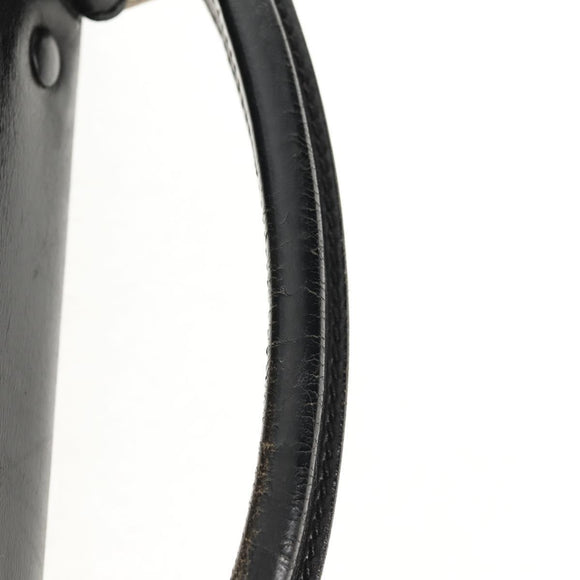 PRADA Business Bag Nylon Leather Black Silver Auth bs31717