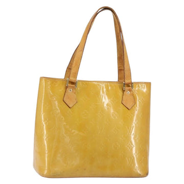 LOUIS VUITTON Monogram Vernis Houston Hand Bag Beige M91004 LV Auth bs31721