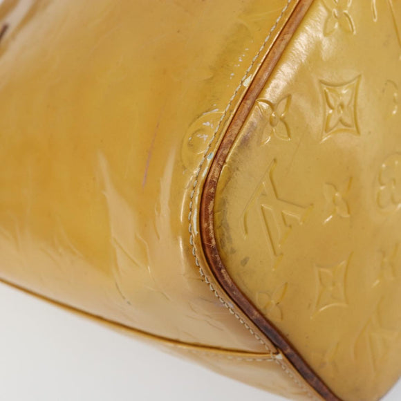 LOUIS VUITTON Monogram Vernis Houston Hand Bag Beige M91004 LV Auth bs31721