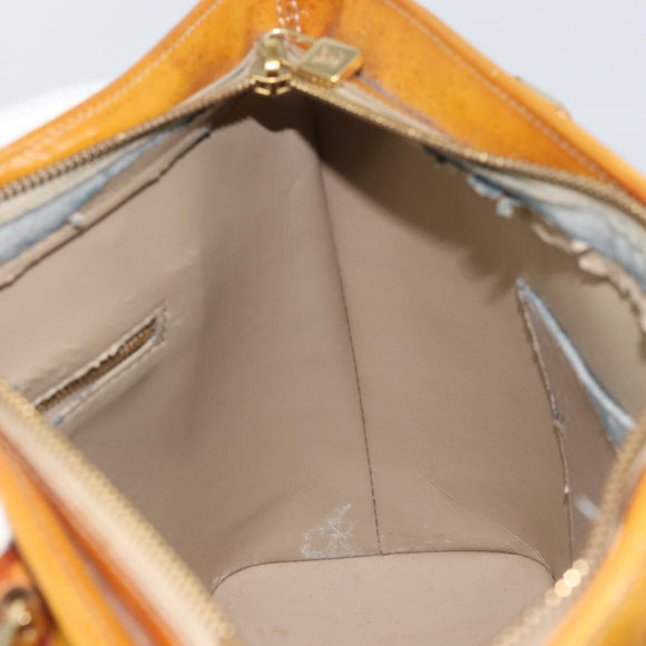 LOUIS VUITTON Monogram Vernis Houston Hand Bag Beige M91004 LV Auth bs31721