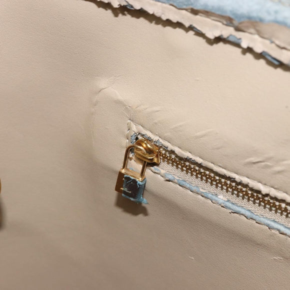 LOUIS VUITTON Monogram Vernis Houston Hand Bag Beige M91004 LV Auth bs31721