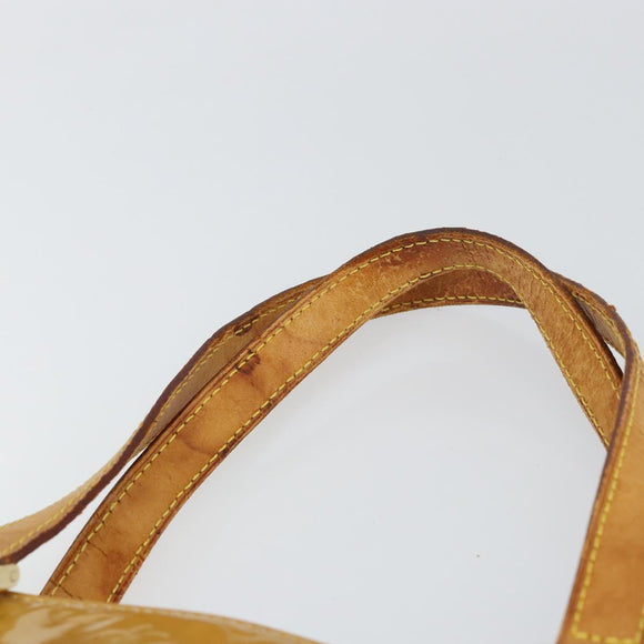 LOUIS VUITTON Monogram Vernis Houston Hand Bag Beige M91004 LV Auth bs31721