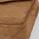 CHANEL Matelasse Fringe Chain Shoulder Bag Lamb Skin Brown Gold CC Auth bs31725-9