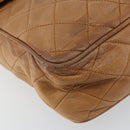 CHANEL Matelasse Fringe Chain Shoulder Bag Lamb Skin Brown Gold CC Auth bs31725-14