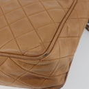 CHANEL Matelasse Fringe Chain Shoulder Bag Lamb Skin Brown Gold CC Auth bs31725-15