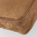 CHANEL Matelasse Fringe Chain Shoulder Bag Lamb Skin Brown Gold CC Auth bs31725-16