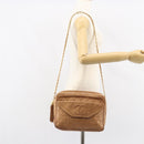 CHANEL Matelasse Fringe Chain Shoulder Bag Lamb Skin Brown Gold CC Auth bs31725-23