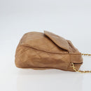 CHANEL Matelasse Fringe Chain Shoulder Bag Lamb Skin Brown Gold CC Auth bs31725-3