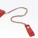 CHANEL Card Case Enamel Red CC Auth bs31726-8