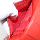 CHANEL Card Case Enamel Red CC Auth bs31726-10
