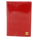 CHANEL Card Case Enamel Red CC Auth bs31726-13