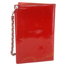 CHANEL Card Case Enamel Red CC Auth bs31726-2
