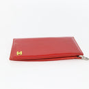 CHANEL Card Case Enamel Red CC Auth bs31726-3