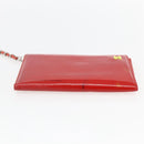CHANEL Card Case Enamel Red CC Auth bs31726-4