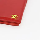 CHANEL Card Case Enamel Red CC Auth bs31726-7