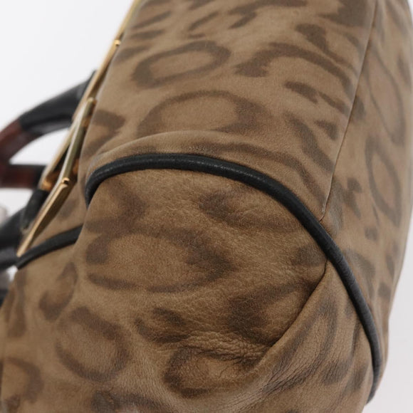 Chloe Etel Hand Bag Leather Beige Gold Auth bs31728