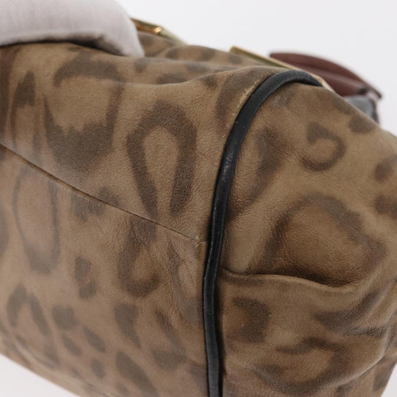 Chloe Etel Hand Bag Leather Beige Gold Auth bs31728