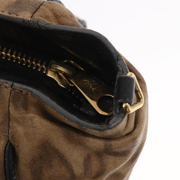 Chloe Etel Hand Bag Leather Beige Gold Auth bs31728